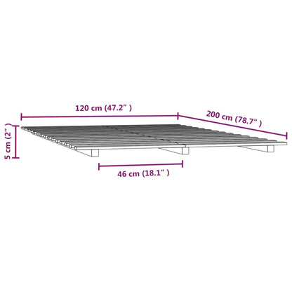 Sengeramme hvit 120x200 cm heltre furu