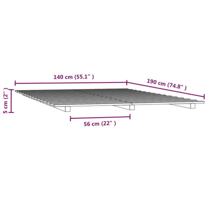Sengeramme hvit 140x190 cm heltre furu
