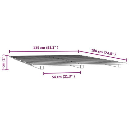 Sengeramme hvit 135x190 cm heltre furu