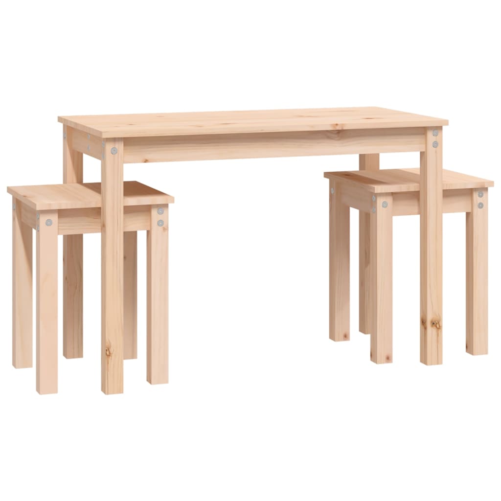 Stablebord 3 stk heltre furu