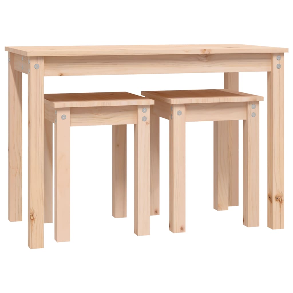 Stablebord 3 stk heltre furu