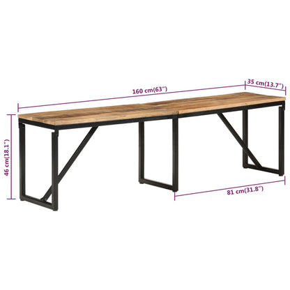 Benk 160x35x46 cm heltre mango