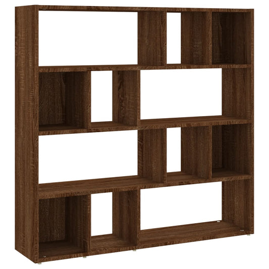 Bokhylle/romdeler brun eik 105x24x102 cm