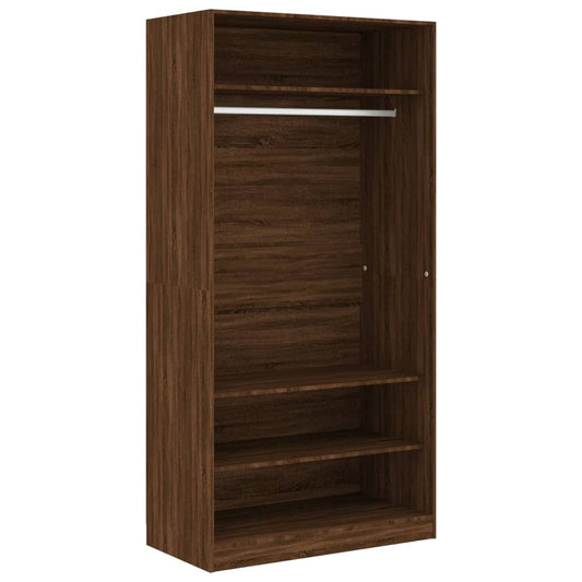 Garderobe brun eik 100x50x200 cm konstruert tre