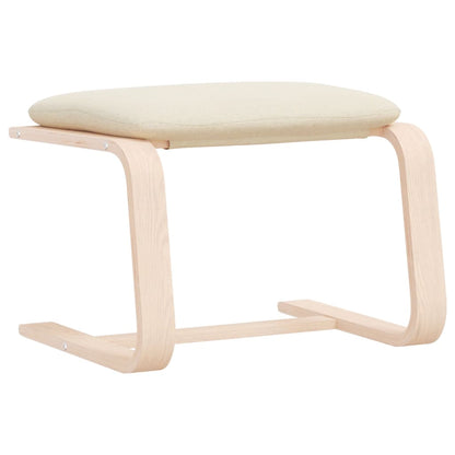 Fotskammel kremhvit 51x41x40 cm stoff
