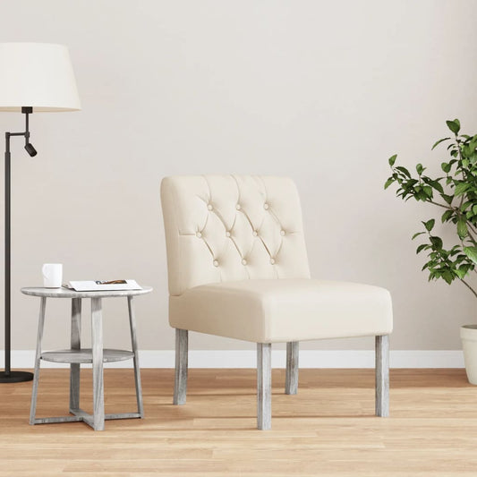 Lenestol uten armlener lin knappdesign