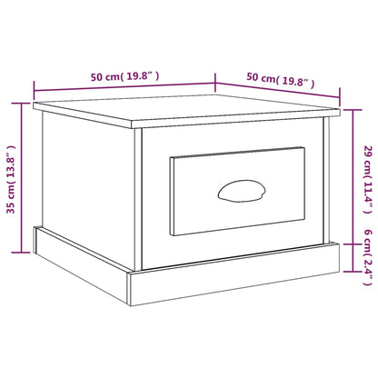 Salongbord sonoma eik 50x50x35 cm konstruert tre