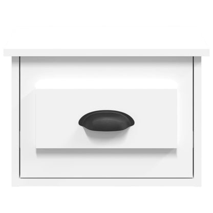 Veggmonterte nattbord 2 stk hvit 41,5x36x28 cm