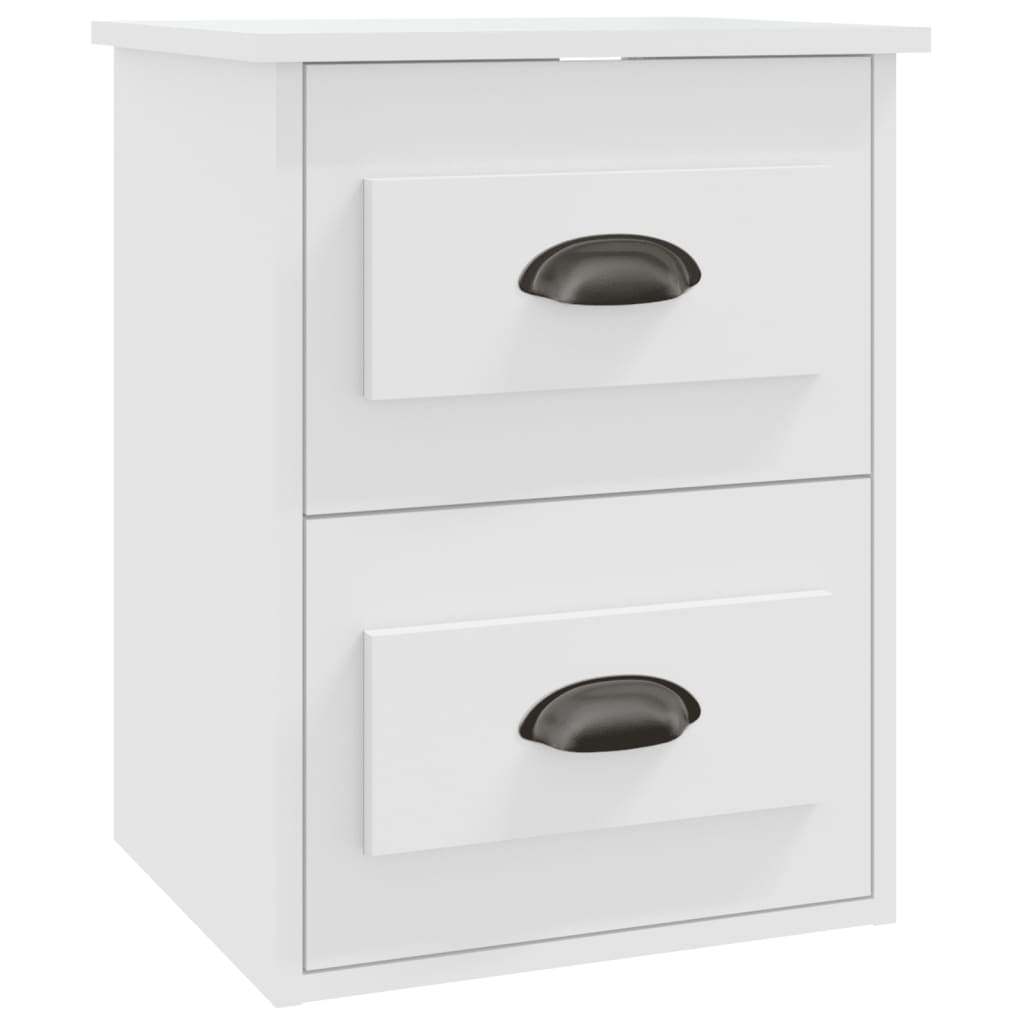 Veggmonterte nattbord 2 stk hvit 41,5x36x53 cm
