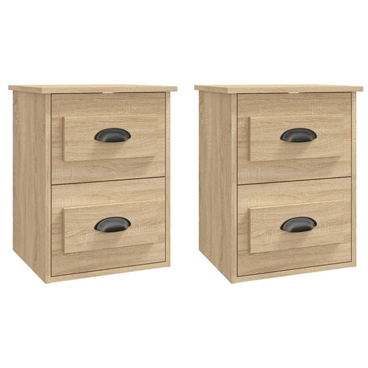 Veggmonterte nattbord 2 stk sonoma eik 41,5x36x53 cm