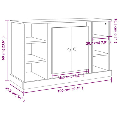 Skjenk brun eik 100x35,5x60 cm konstruert tre