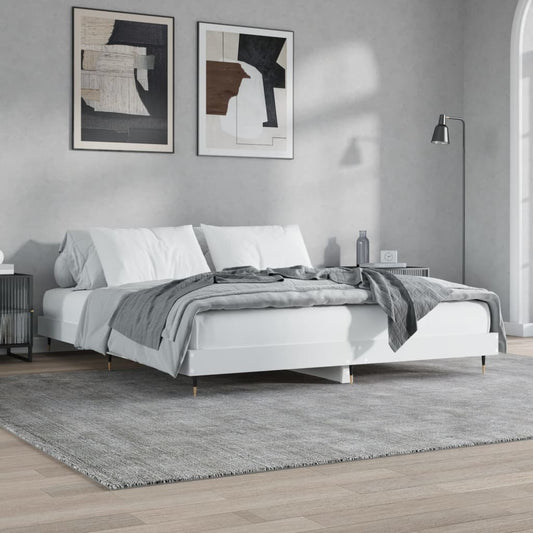 Sengeramme hvit 120x200 cm konstruert tre