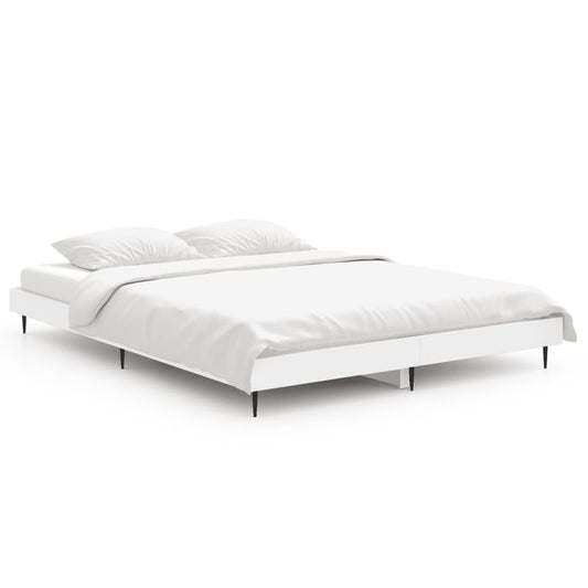 Sengeramme hvit 140x190 cm konstruert tre