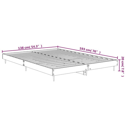 Sengeramme hvit 135x190 cm konstruert tre