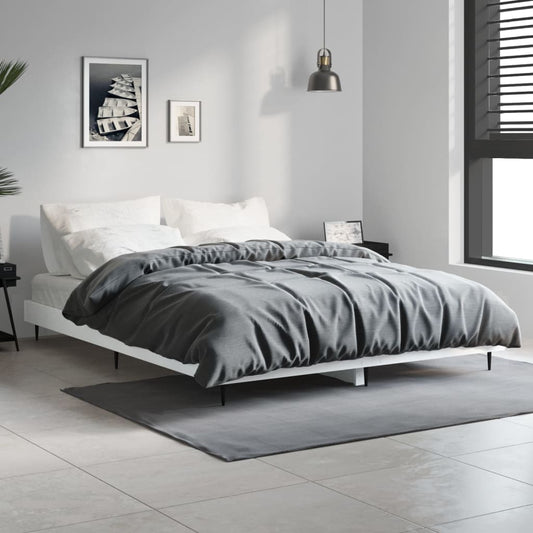 Sengeramme hvit 135x190 cm konstruert tre