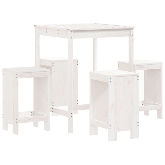 Hagebarsett 5 deler hvit heltre furu