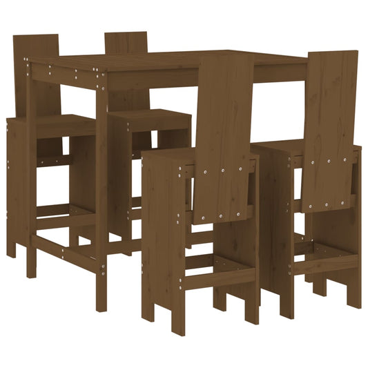 Hagebarsett 5 deler honningbrun heltre furu