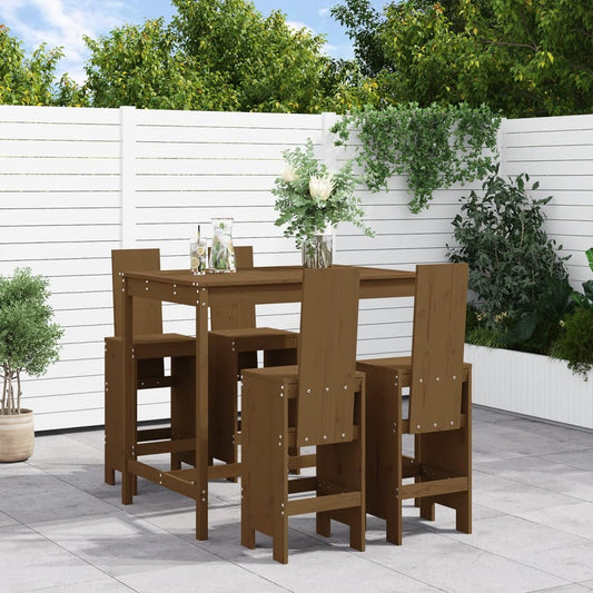 Hagebarsett 5 deler honningbrun heltre furu