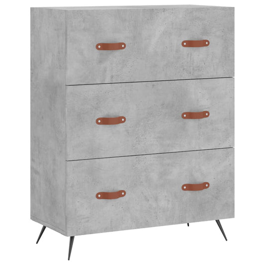 Kommode betonggrå 69,5x34x90 cm konstruert tre