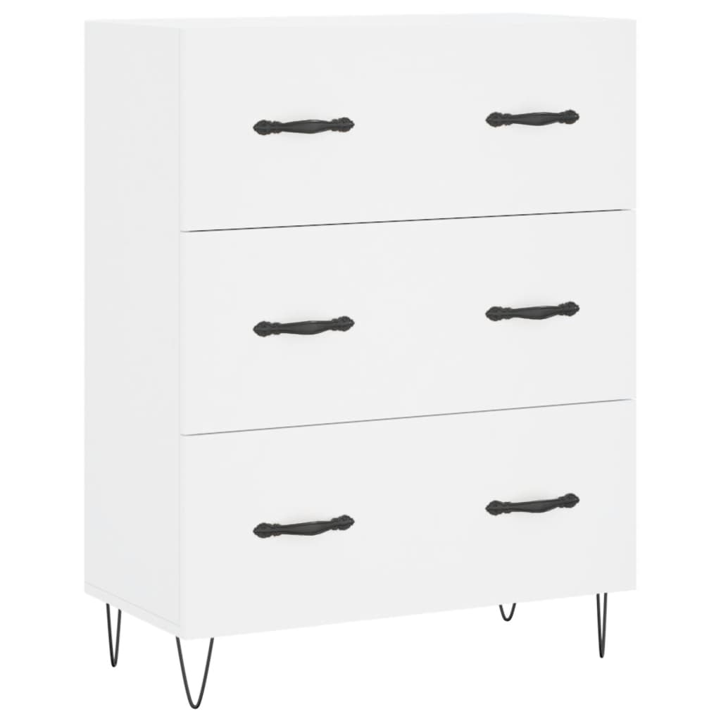 Skjenk hvit 69,5x34x90 cm konstruert tre