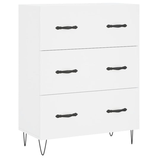Skjenk hvit 69,5x34x90 cm konstruert tre