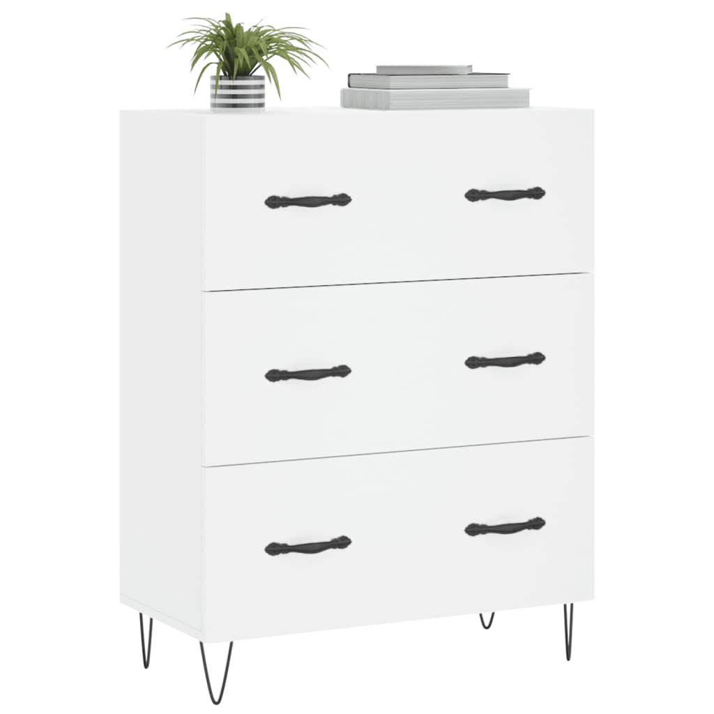 Skjenk hvit 69,5x34x90 cm konstruert tre