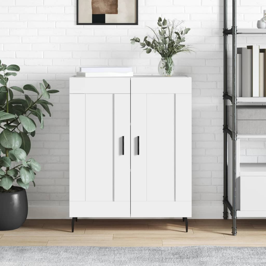 Skjenk hvit 69,5x34x90 cm konstruert tre