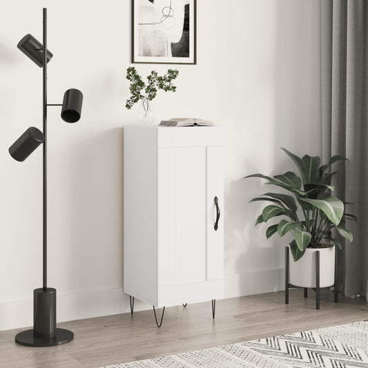 Skjenk hvit 34,5x34x90 cm konstruert tre