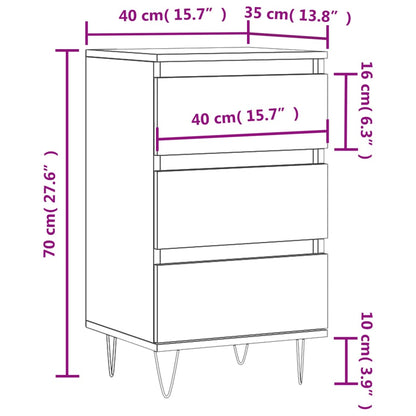 Skjenk hvit 40x35x70 cm konstruert tre
