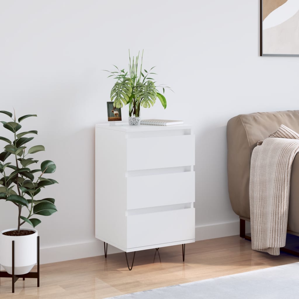 Skjenk hvit 40x35x70 cm konstruert tre