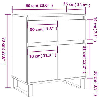 Skjenk røkt eik 60x35x70 cm konstruert tre