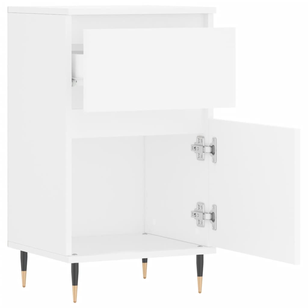 Skjenk hvit 40x35x70 cm konstruert tre