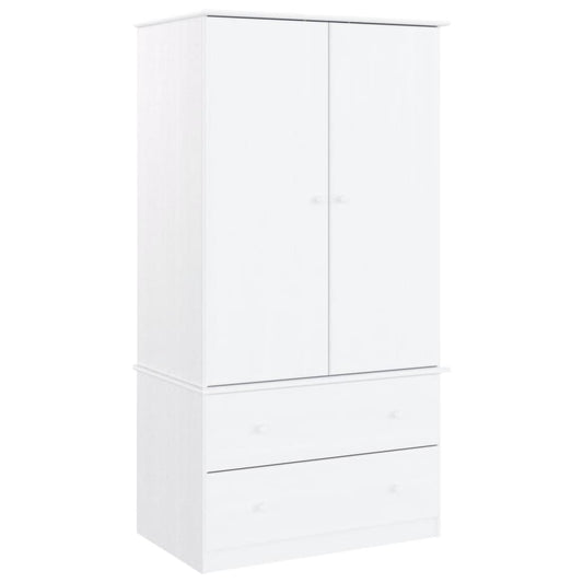 Garderobe ALTA hvit 90x55x170 cm heltre furu