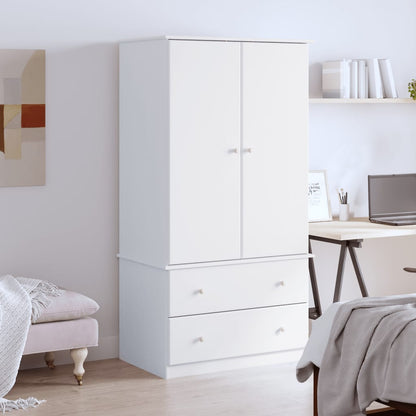 Garderobe ALTA hvit 90x55x170 cm heltre furu