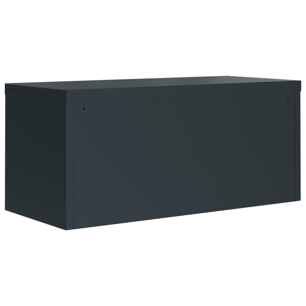 Arkivskap antrasitt 90x40x130 cm stål