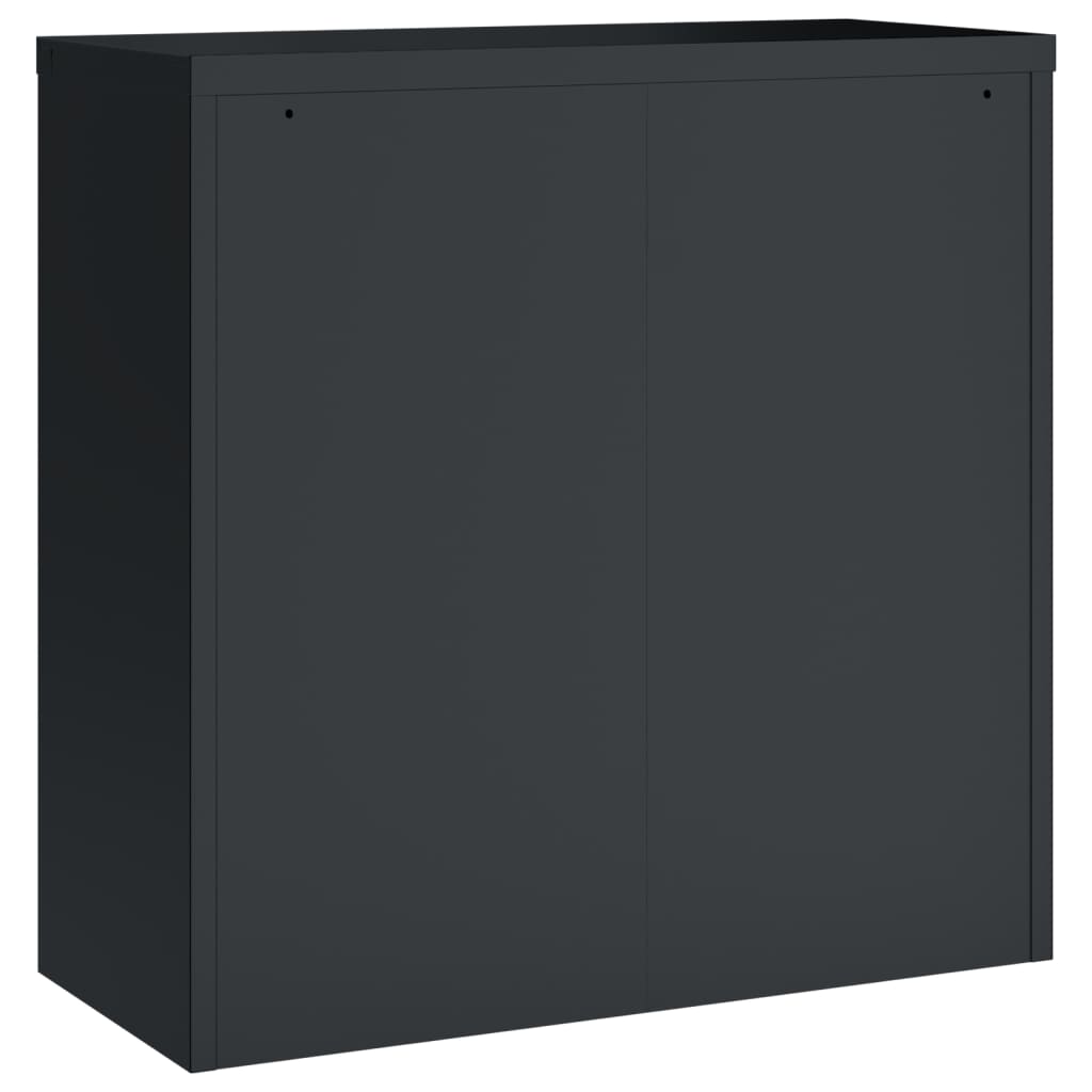 Arkivskap antrasitt 90x40x130 cm stål
