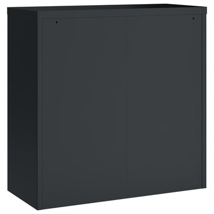 Arkivskap antrasitt 90x40x130 cm stål