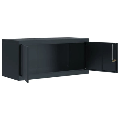 Arkivskap antrasitt 90x40x145 cm stål
