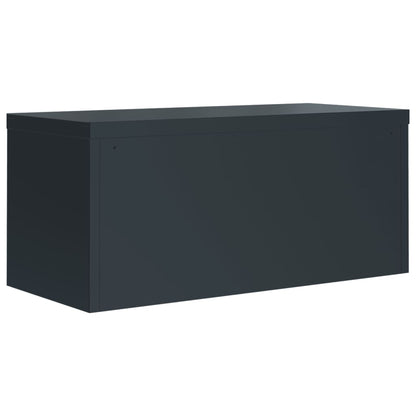 Arkivskap antrasitt 90x40x145 cm stål