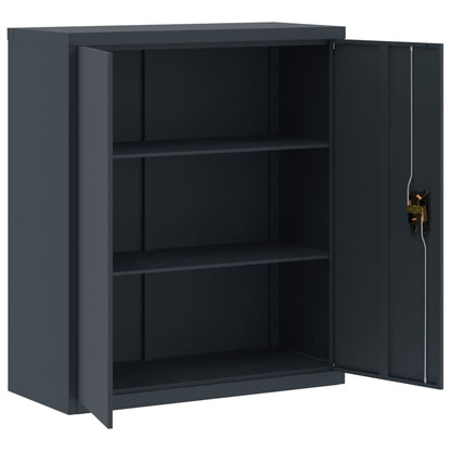 Arkivskap antrasitt 90x40x145 cm stål
