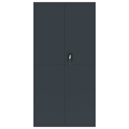 Arkivskap antrasitt 90x40x220 cm stål