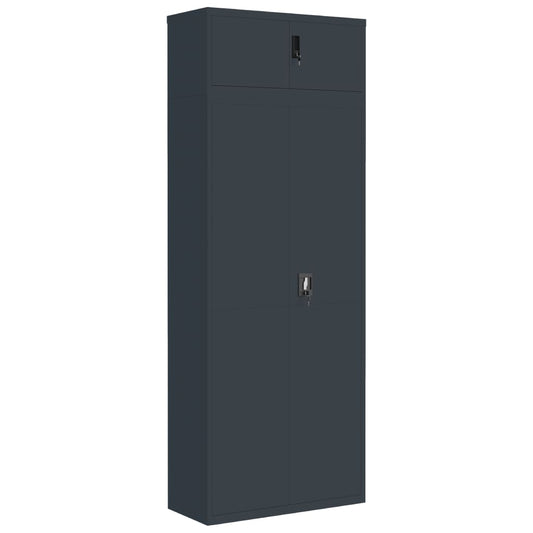 Arkivskap antrasitt 90x40x240 cm stål