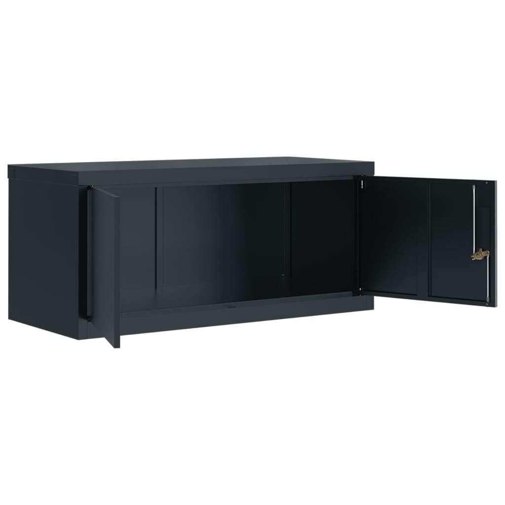 Arkivskap antrasitt 90x40x240 cm stål