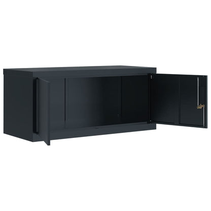 Arkivskap antrasitt 90x40x240 cm stål