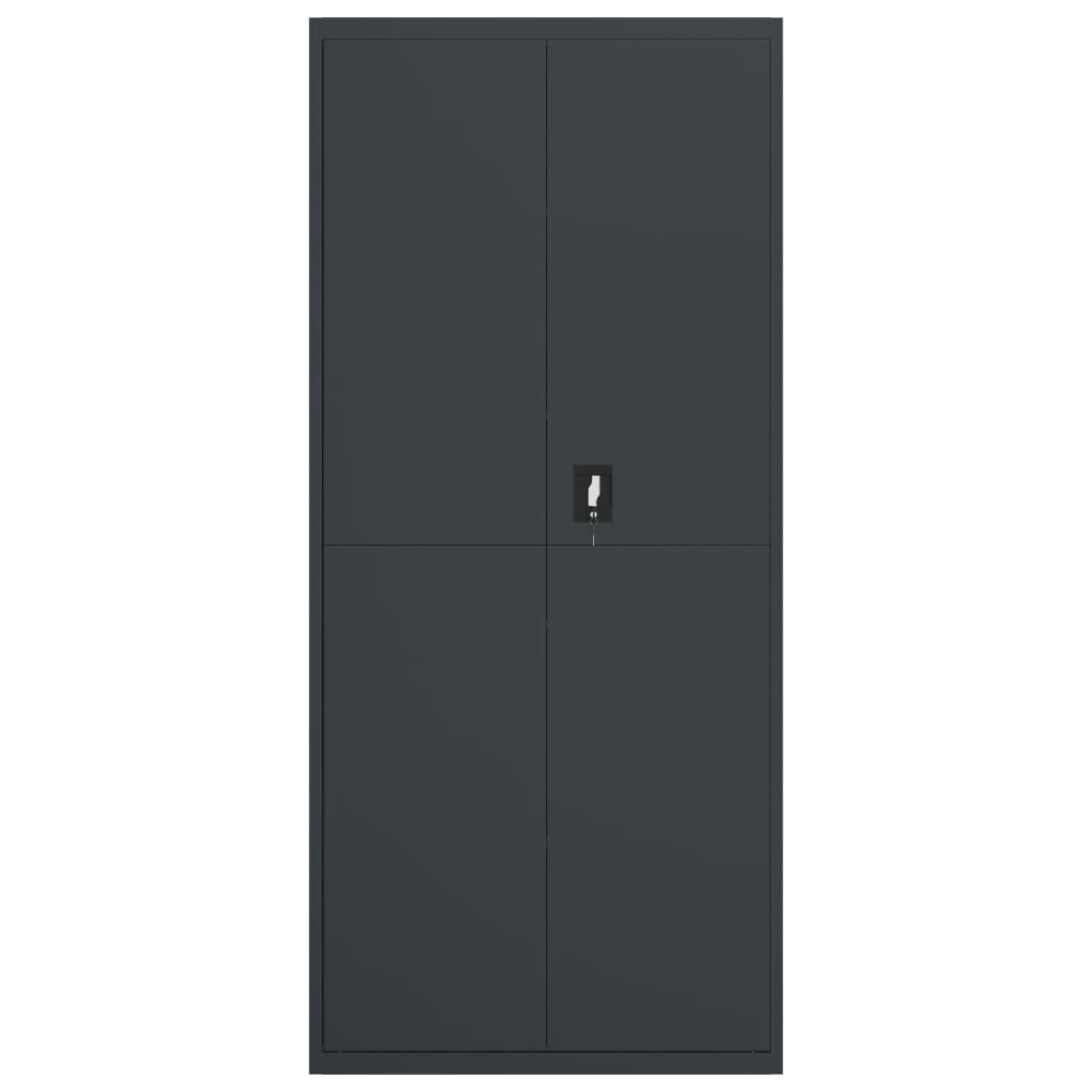 Arkivskap antrasitt 90x40x240 cm stål