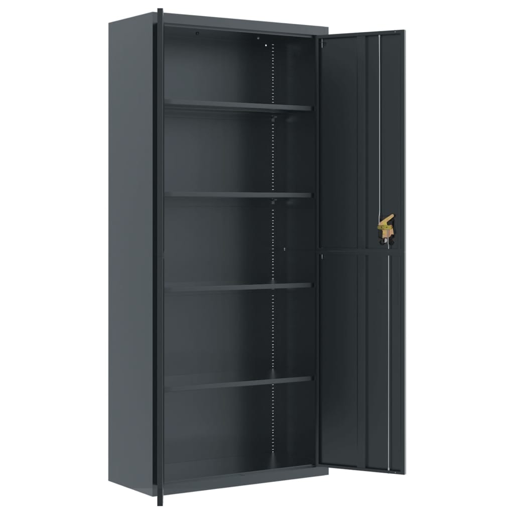 Arkivskap antrasitt 90x40x240 cm stål