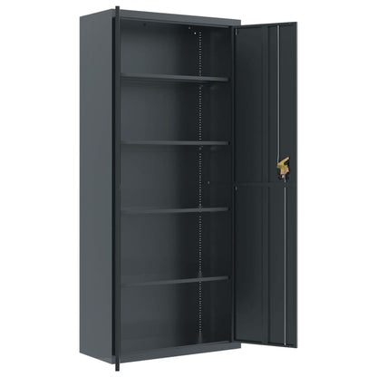 Arkivskap antrasitt 90x40x240 cm stål