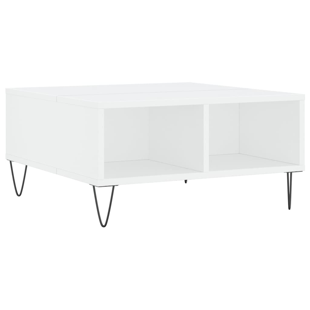 Sofabord hvit 60x60x30 cm konstruert tre