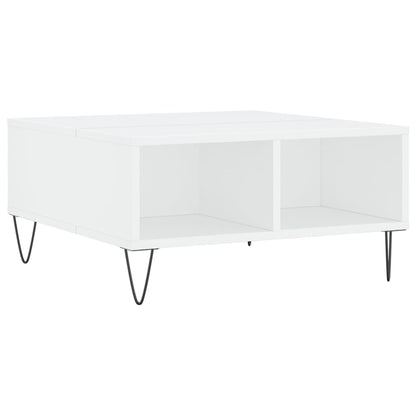 Sofabord hvit 60x60x30 cm konstruert tre