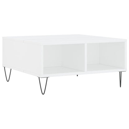 Sofabord hvit 60x60x30 cm konstruert tre